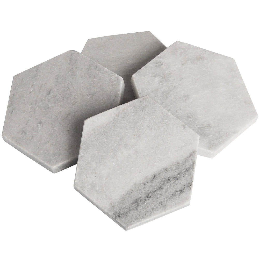 
                      
                        Grey Marble Hexagonal Coasters
                      
                    