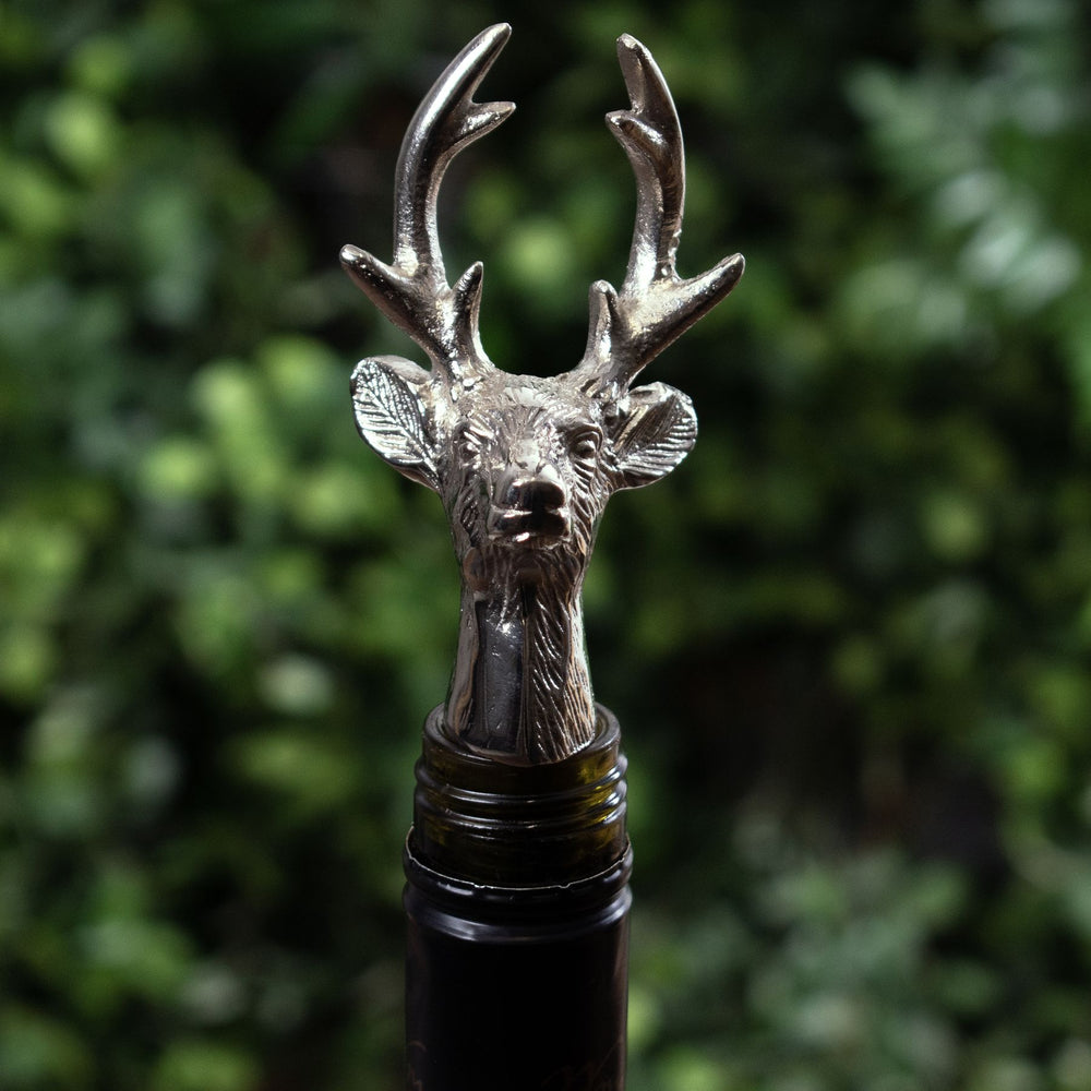 Silver Nickel Reindeer Bottle Stopper