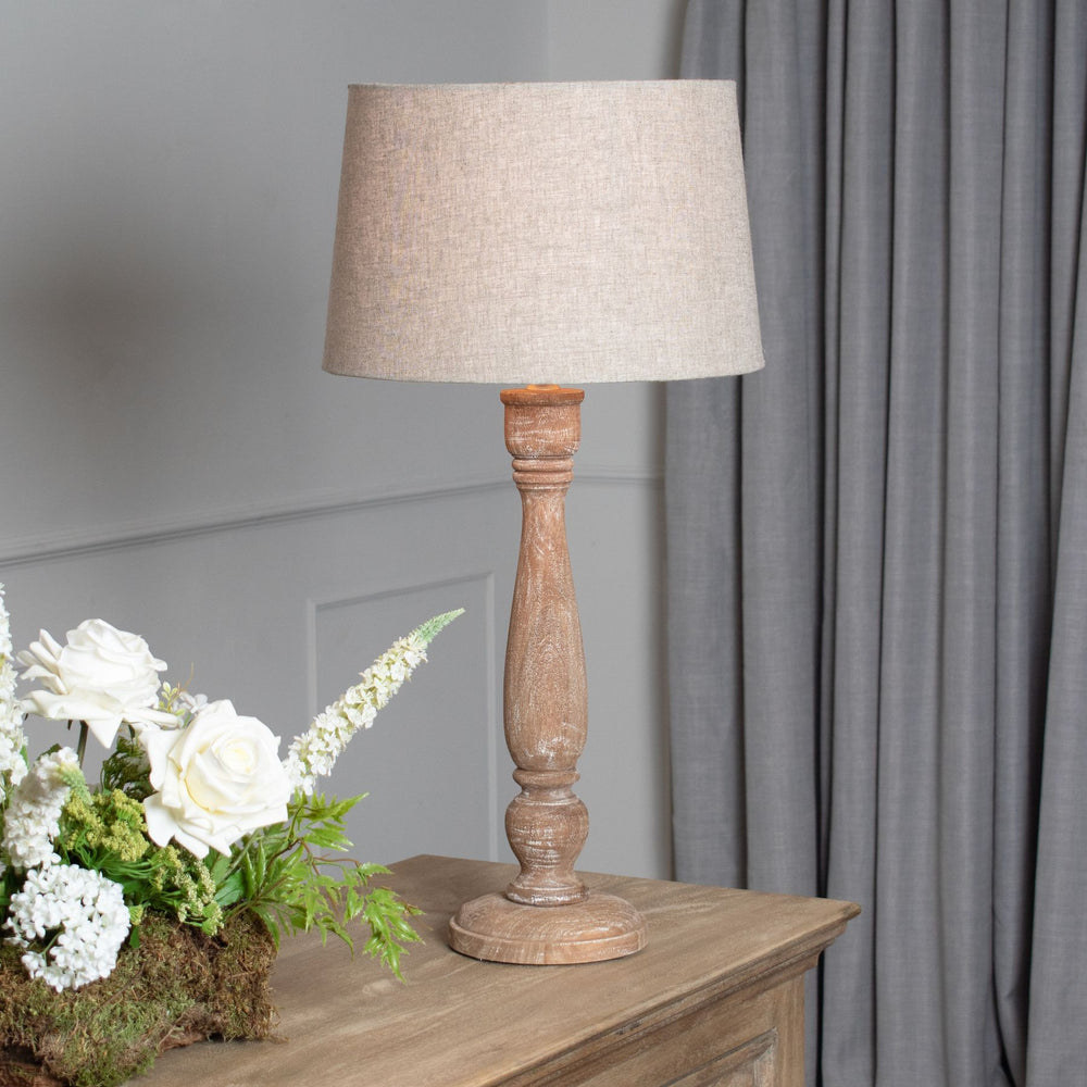 
                      
                        Delaney Natural Wash Candlestick Lamp With Linen Shade
                      
                    