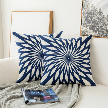 
                      
                        Classic Navy Blue & White Embroidered Throw Pillow Covers
                      
                    