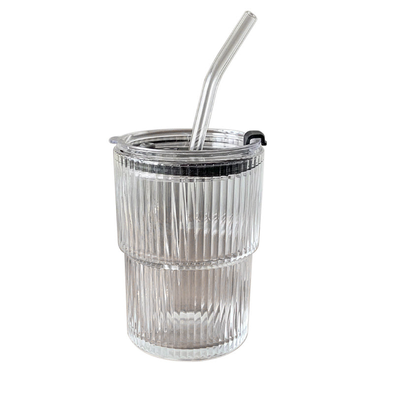 
                      
                        Wind Stripe Glass Coffee Mug With Lid & Straw
                      
                    