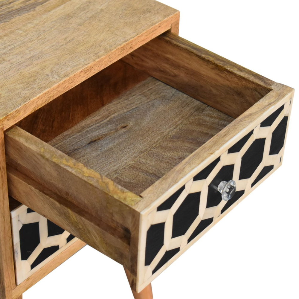 
                      
                        Mini Bone Inlay 2 Drawer Bedside Table
                      
                    