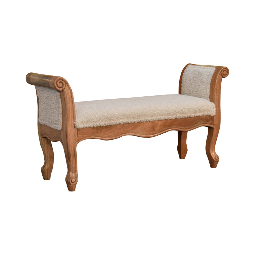 
                      
                        Cream Boucle French Style Bench
                      
                    