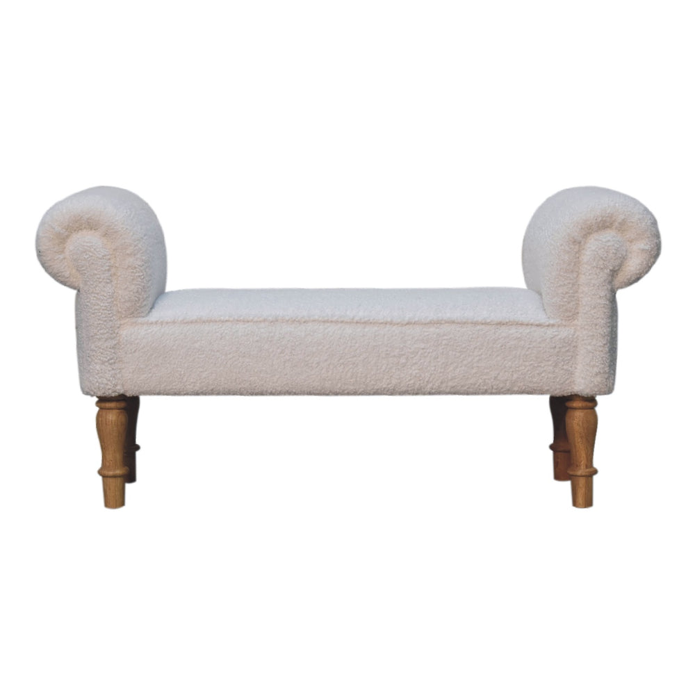 
                      
                        White Boucle Bedroom Bench
                      
                    