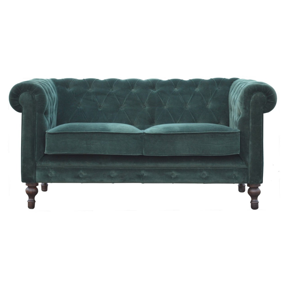 
                      
                        Emerald Green Velvet Chesterfield 2 Seat Sofa
                      
                    