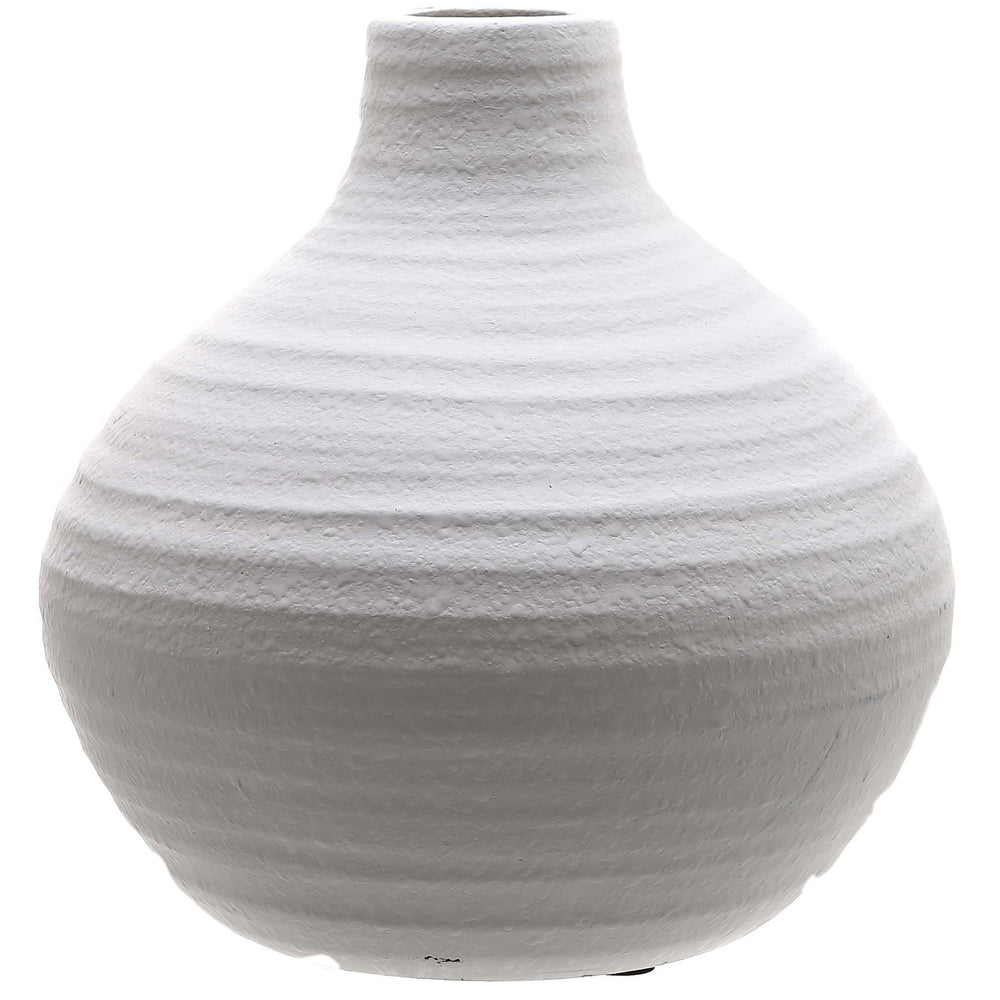 Vase Amphora en céramique blanc mat