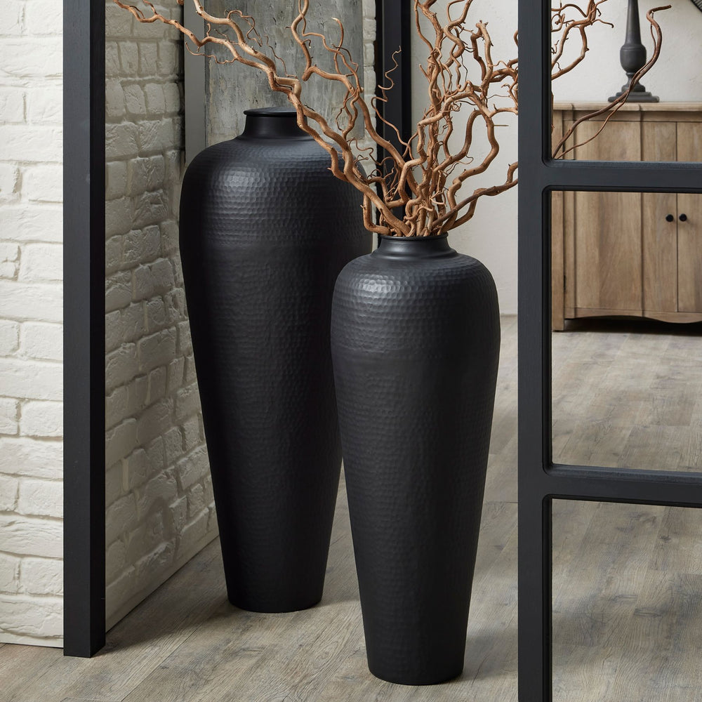 Vase martelé moyen noir mat sans couvercle