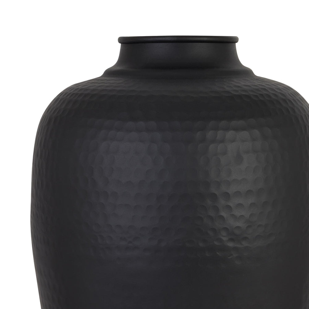 
                      
                        Matt Black Large Hammered Vase With Lid
                      
                    