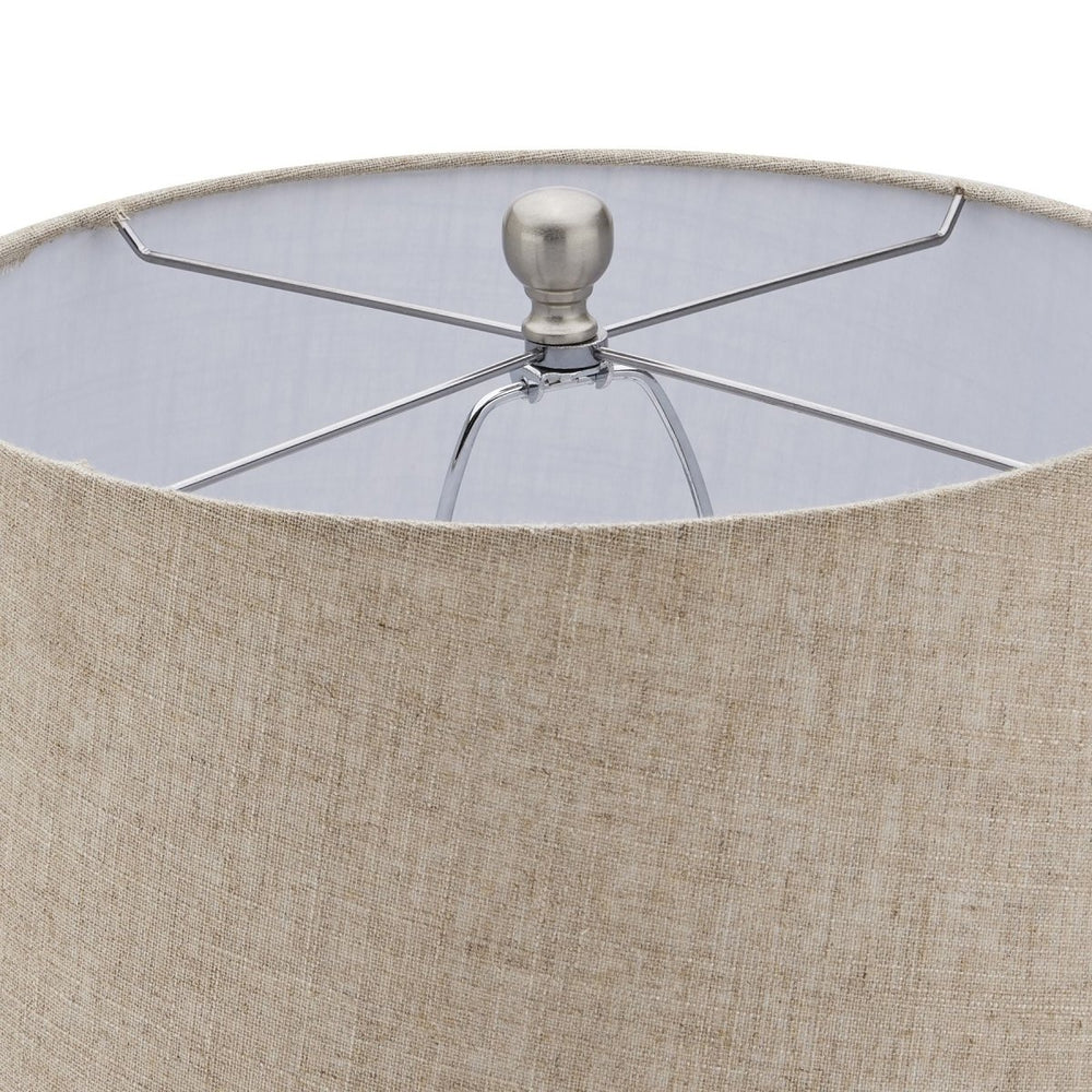 
                      
                        Acantho Grey Ceramic Lamp With Linen Shade -
                      
                    