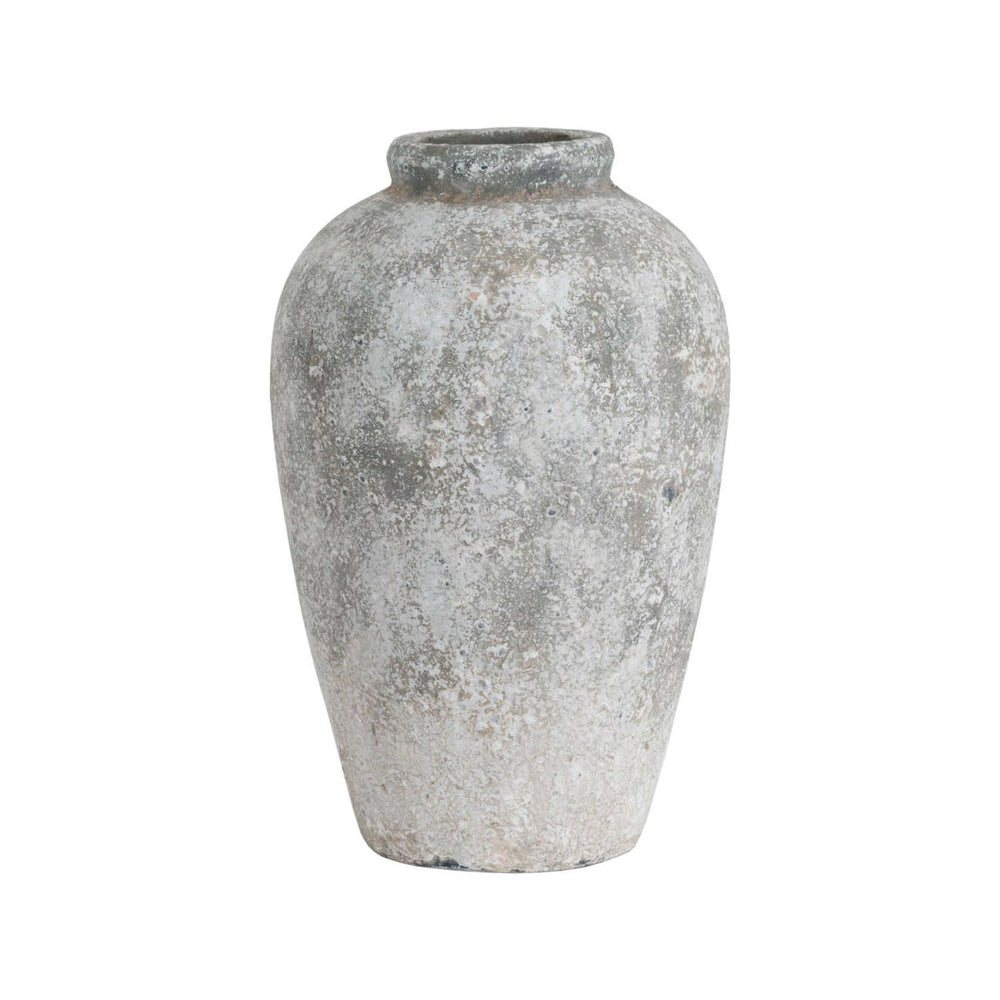 Aged Stone Tall Ceramic Vase -