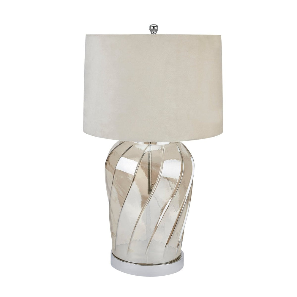 
                      
                        Ambassador Metallic Glass Lamp With Velvet Shade - Lighting
                      
                    