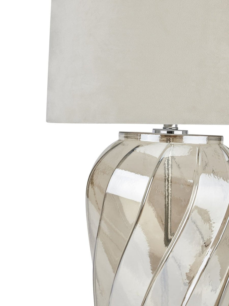 
                      
                        Ambassador Metallic Glass Lamp With Velvet Shade - Lighting
                      
                    