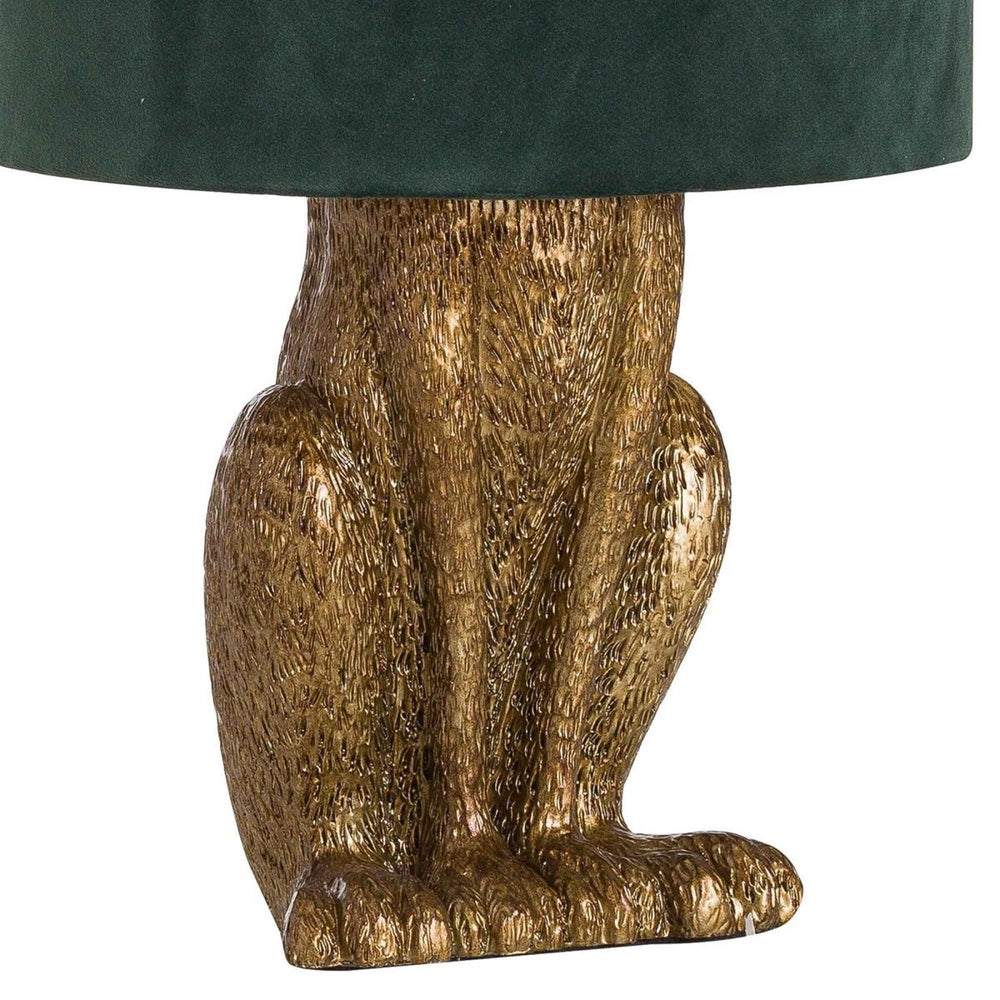 
                      
                        Antique Gold Hare Table Lamp With Green Velvet Shade - Lighting
                      
                    