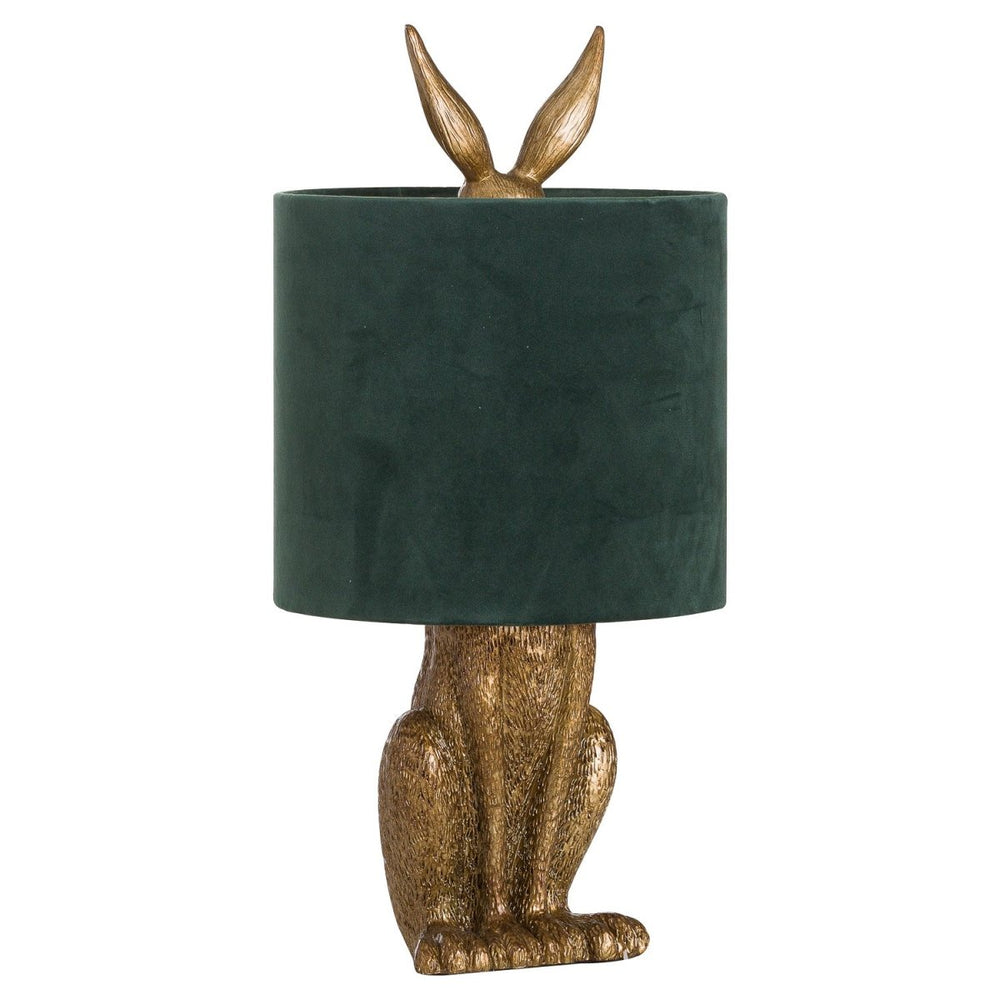 
                      
                        Antique Gold Hare Table Lamp With Green Velvet Shade - Lighting
                      
                    