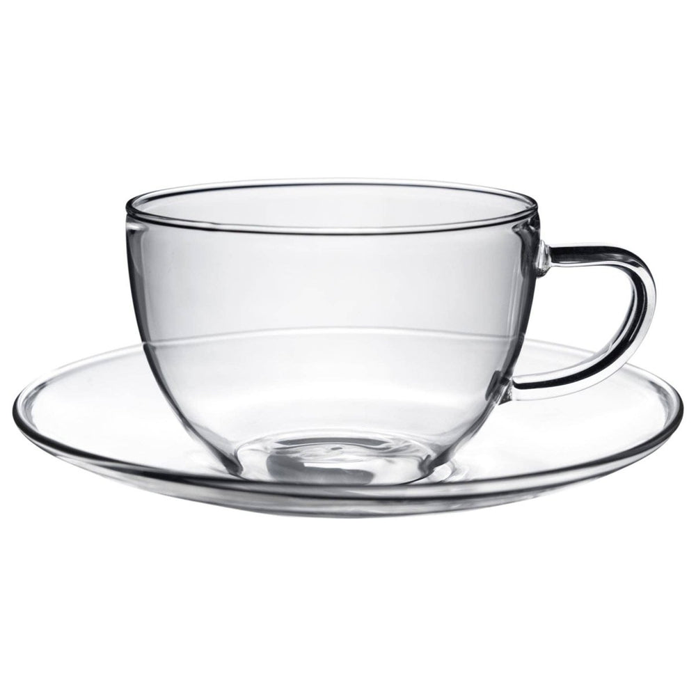 
                      
                        Argon Tableware Maximus: Modern Glass Cup and Saucer Set -
                      
                    