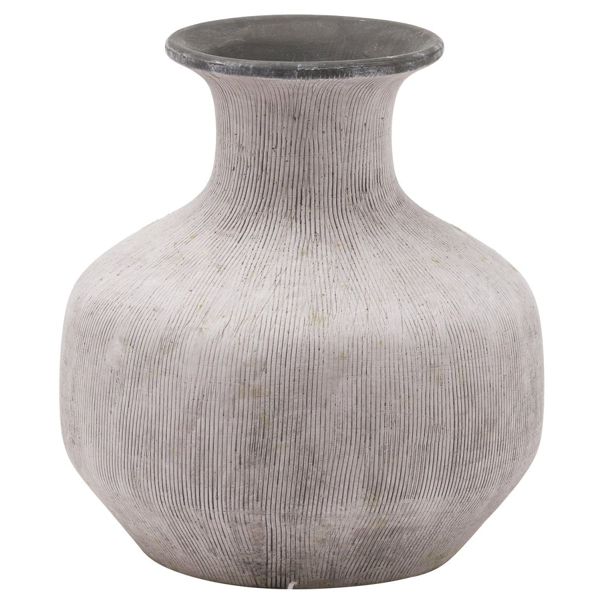 Bloomville Squat Stone Vase -