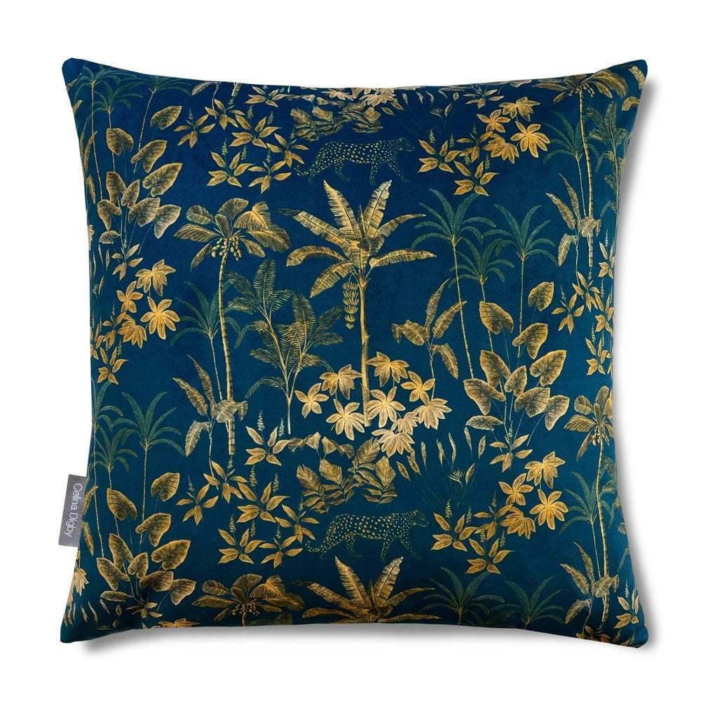 
                      
                        Celina Digby Luxury Soft Velvet Cushion in Rainforest Blue: Designer Elegance for Your Home -
                      
                    