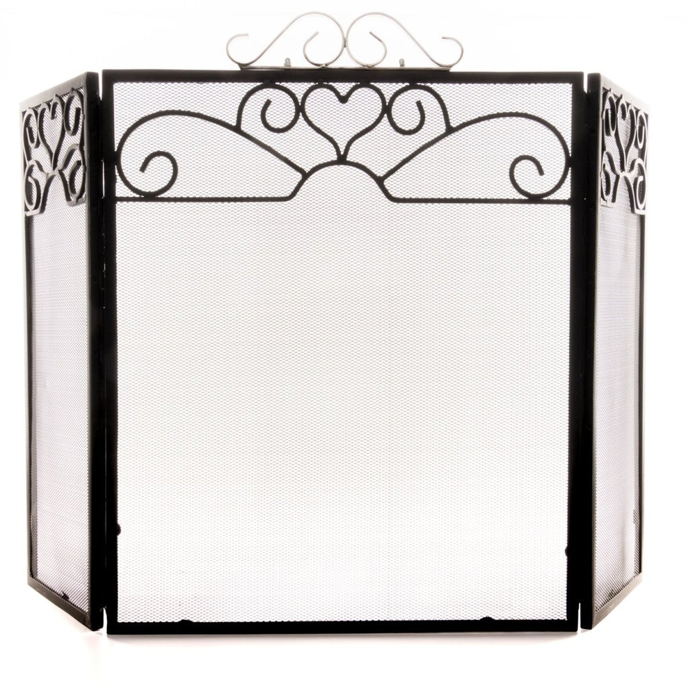 Chrome Topped Three Fold Fire Screen -