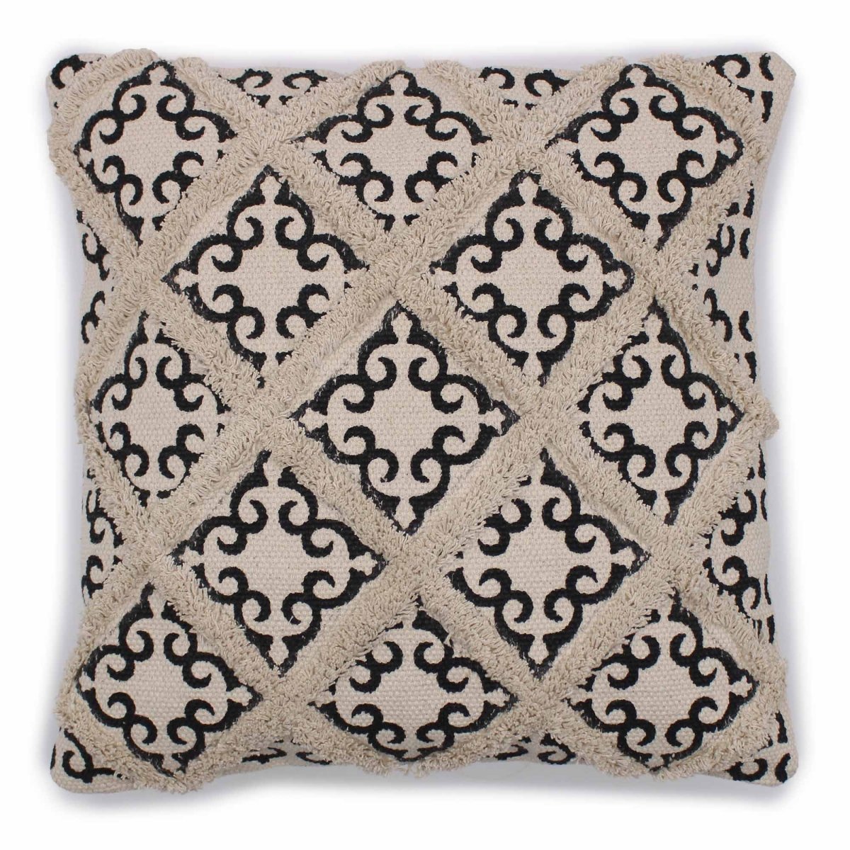 Classic Cushion Cover - Lux Criss-Cross & Print -