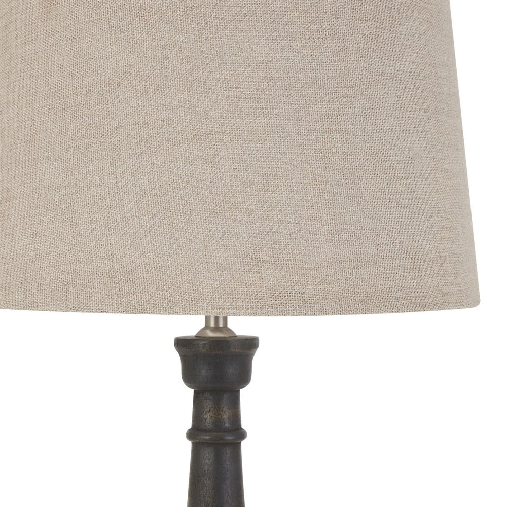 
                      
                        Delaney Grey Bead Candlestick Lamp With Linen Shade - Lighting
                      
                    