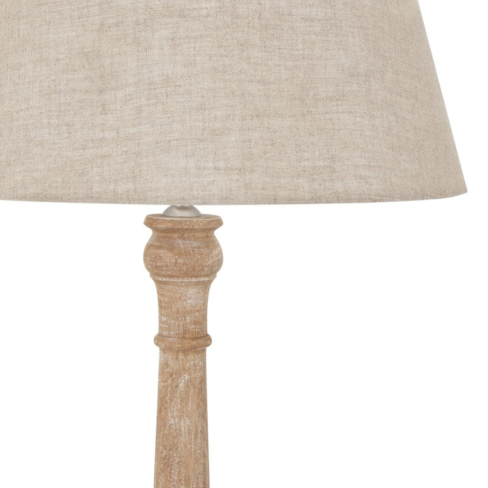 
                      
                        Delaney Natural Wash Spindle Lamp With Linen Shade - Lighting
                      
                    