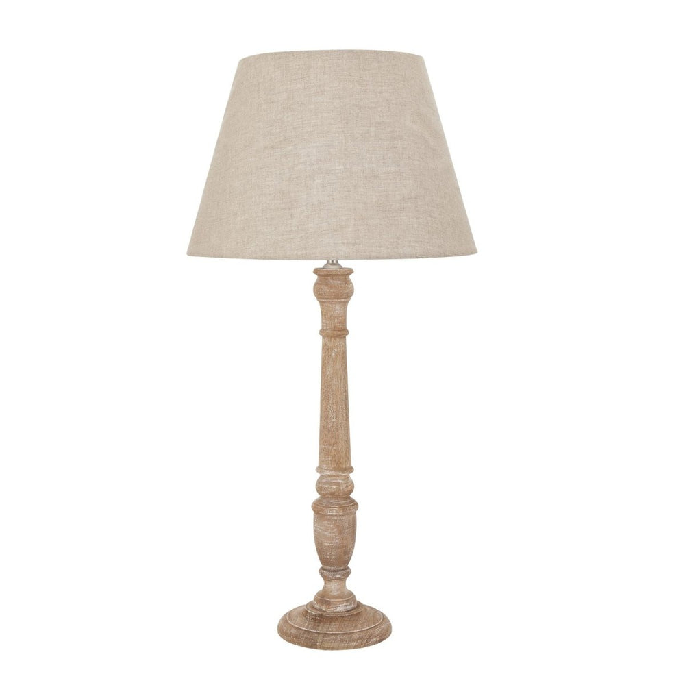 
                      
                        Delaney Natural Wash Spindle Lamp With Linen Shade - Lighting
                      
                    