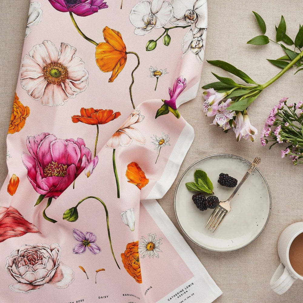 
                      
                        Floral Brights - Tea Towel - Pink: Blooms of Elegance for Your Kitchen -
                      
                    