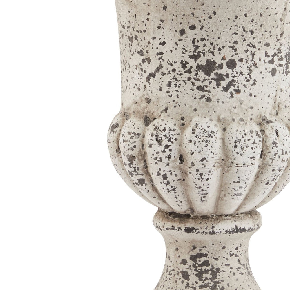 
                      
                        Fluted Stone Ceramic Urn - Large -
                      
                    