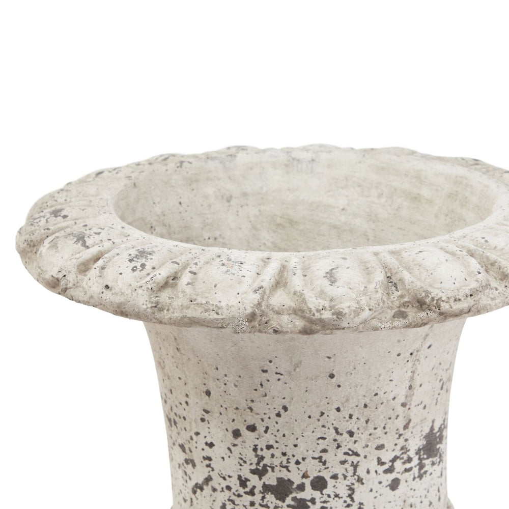 
                      
                        Fluted Stone Ceramic Urn - Large -
                      
                    