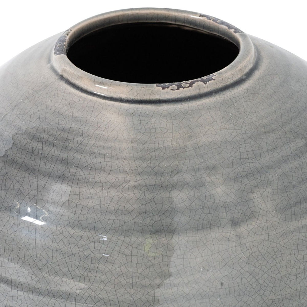 Garda Grey Glazed Tiber Vase - Home Accents