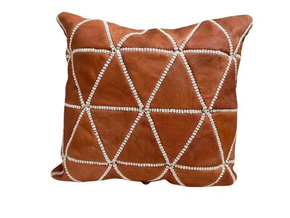 
                      
                        Genuine Leather Pillow Cover with Tessellated Pattern Stitching: Unparalleled Elegance and Comfort -
                      
                    