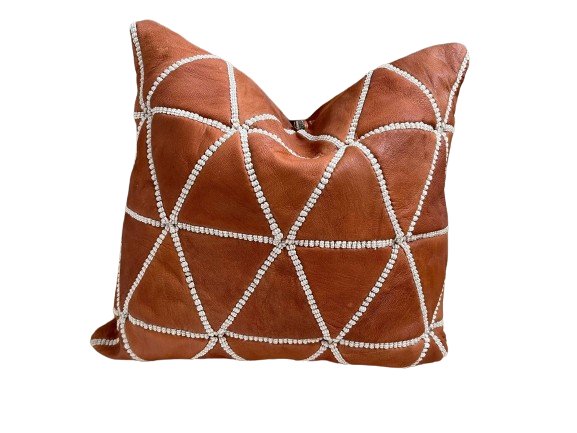 
                      
                        Genuine Leather Pillow Cover with Tessellated Pattern Stitching: Unparalleled Elegance and Comfort -
                      
                    