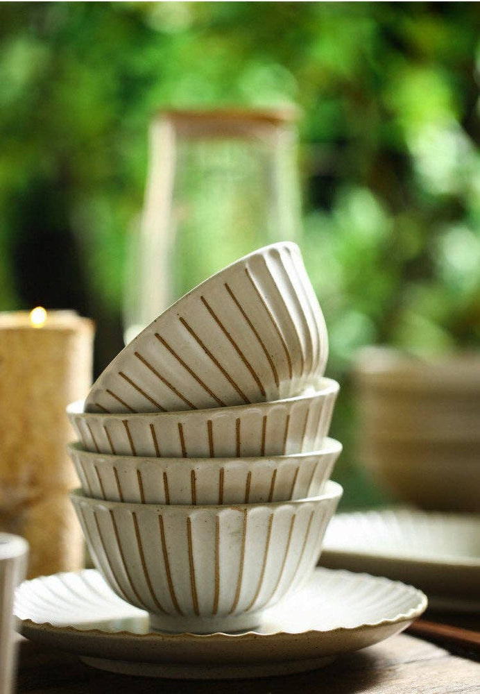 Gohobi Harmony: Handmade Japanese Style Ceramic Bowls in Stoneware -