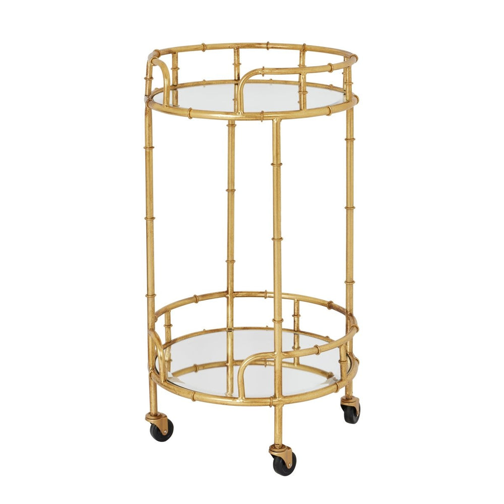 Gold Round Drinks Trolley -