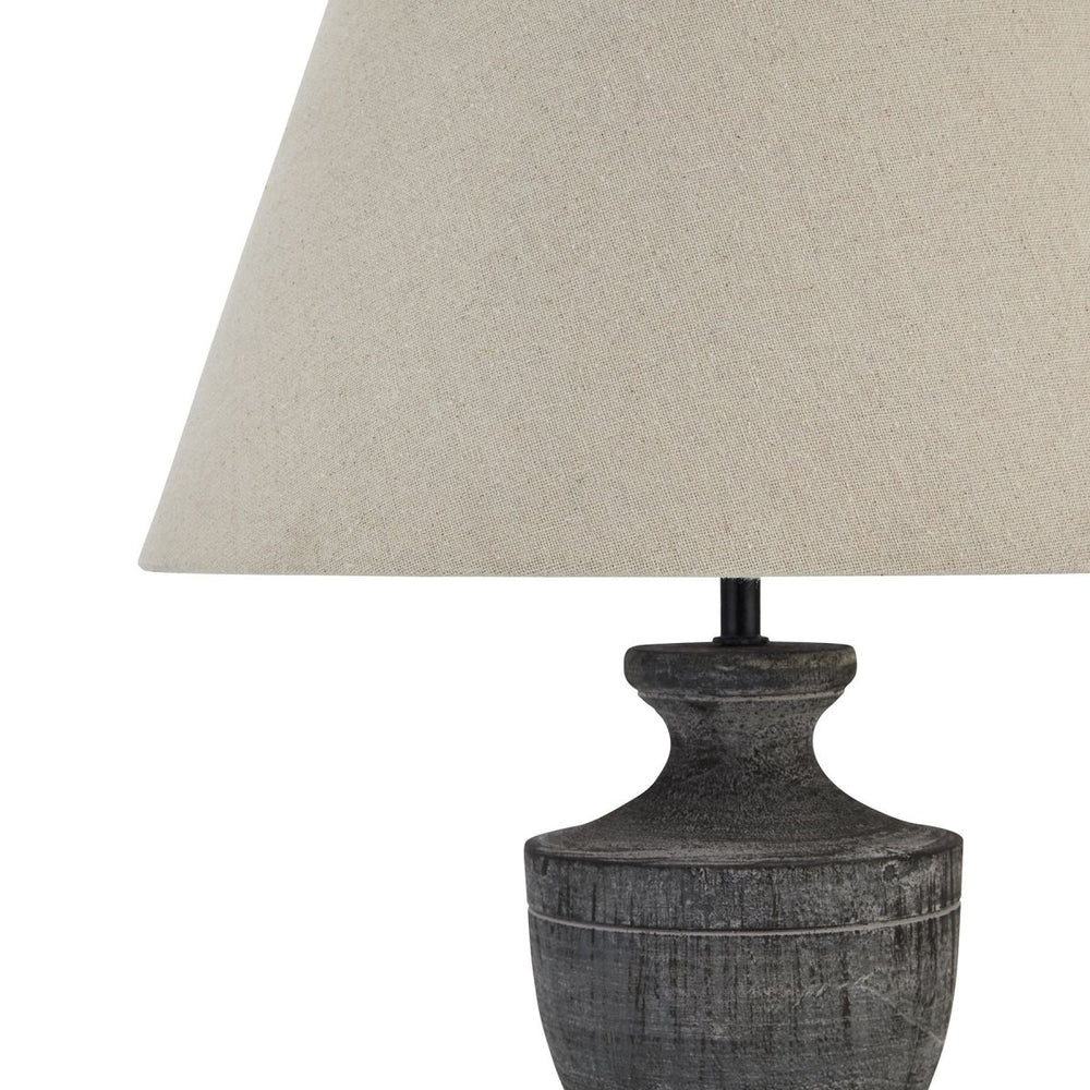 
                      
                        Incia Urn Wooden Table Lamp -
                      
                    