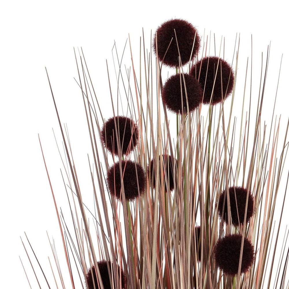 Large Burgundy Pompom Alliums In Black Pot - Home Accents