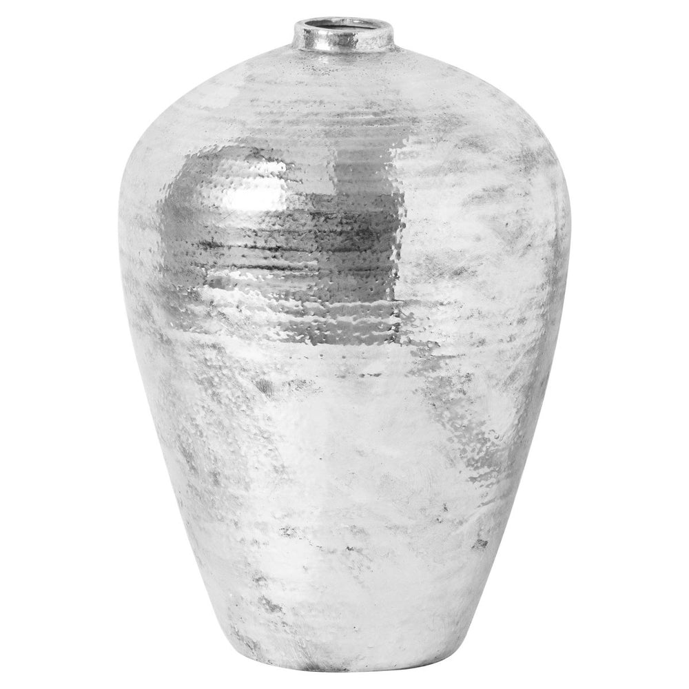 Large Hammered Silver Astral Vase - Home Accents