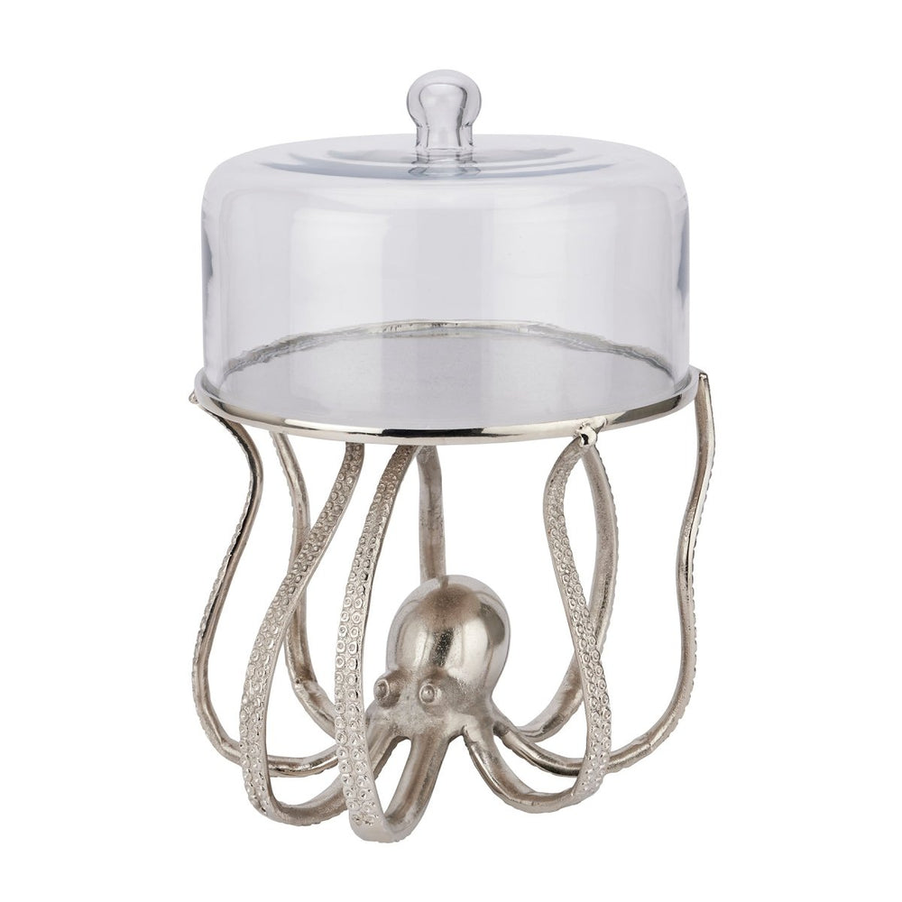 
                      
                        Large Silver Octopus Cake Stand Cloche -
                      
                    