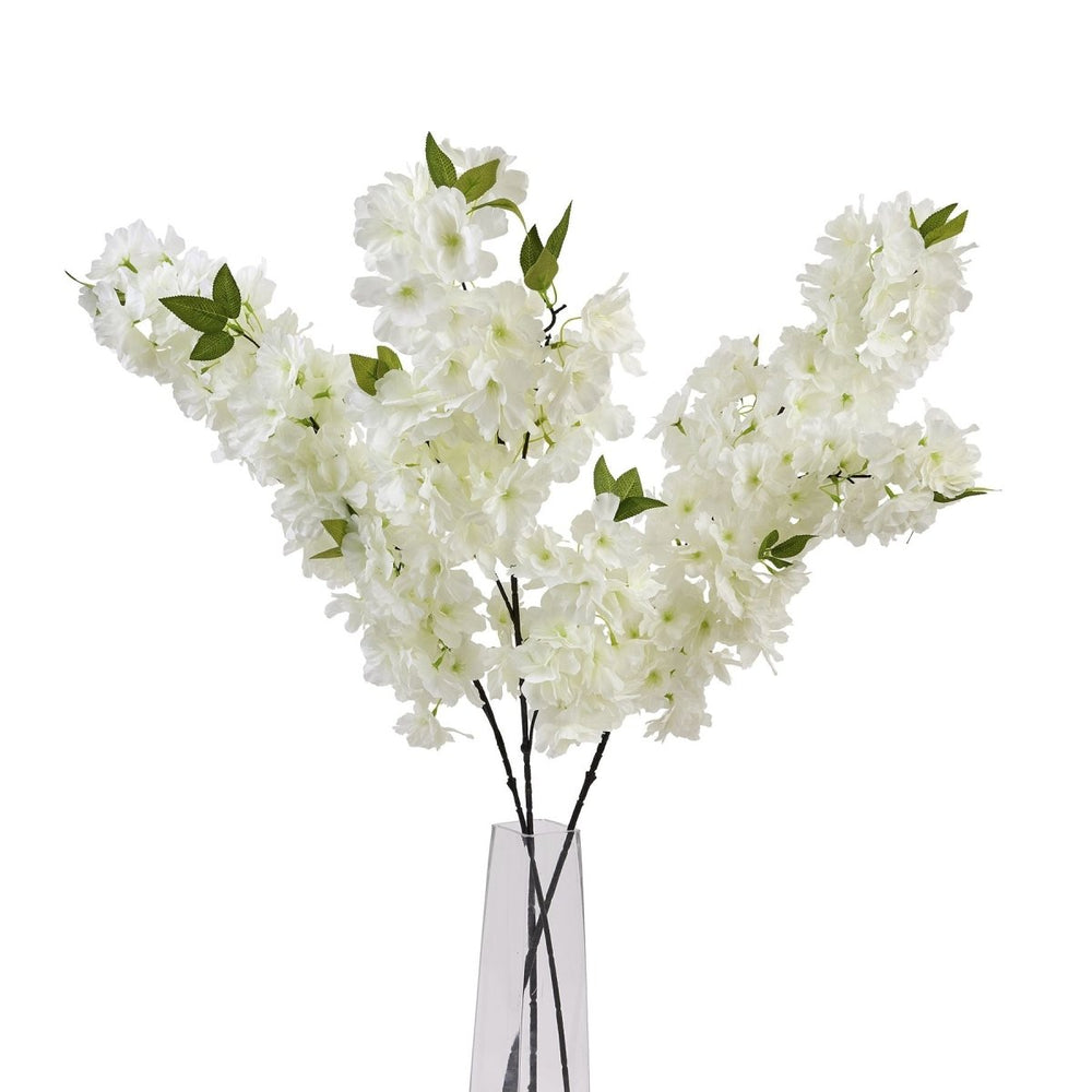 Large White Full Cherry Blossom Stem - Home Accents