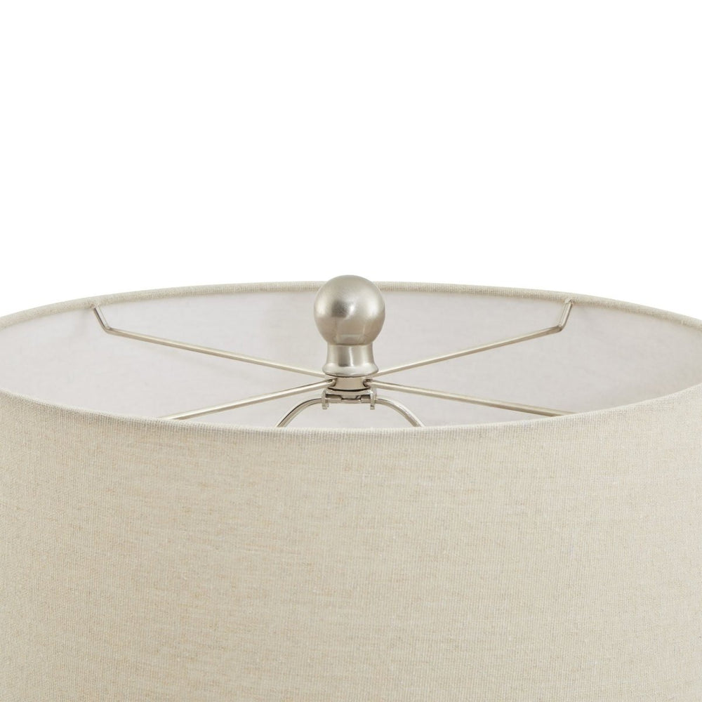 
                      
                        Lattice Ceramic Table Lamp With Linen Shade - Lighting
                      
                    