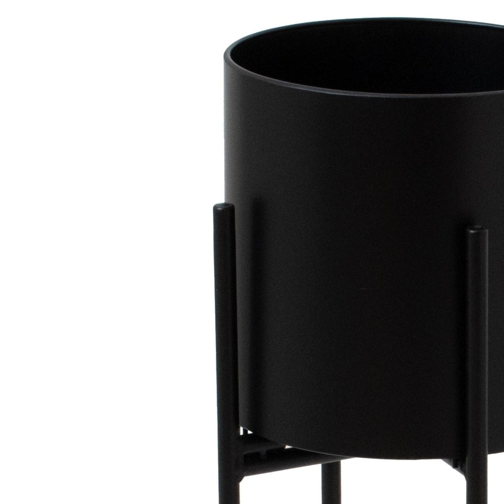 
                      
                        Matt Black Cylindrical Planter On Black Frame - Home Accents
                      
                    