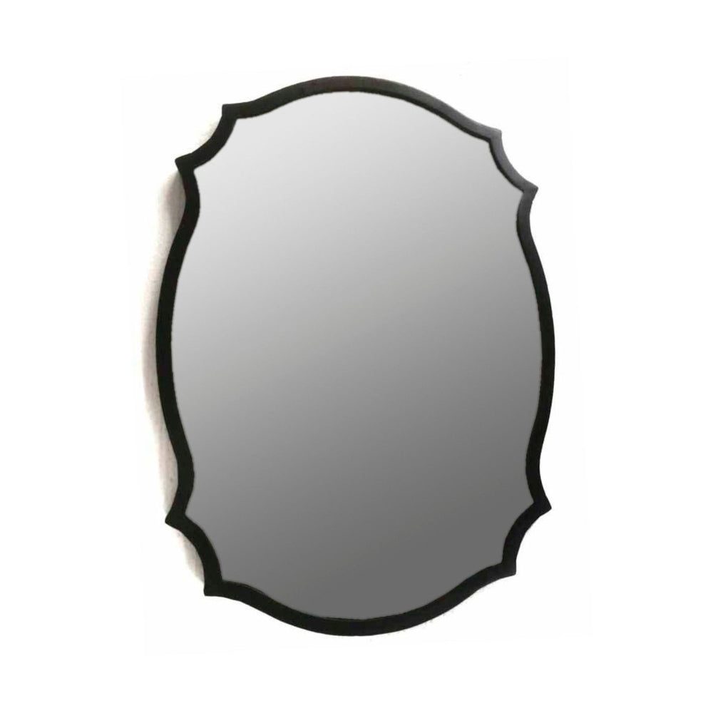 Matt Black Ornate Curved Mirror - Home Accents