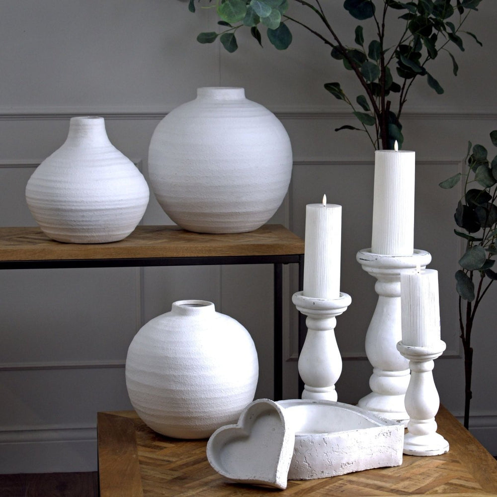 
                      
                        Matt White Ceramic Candle Holder - Home Accents
                      
                    