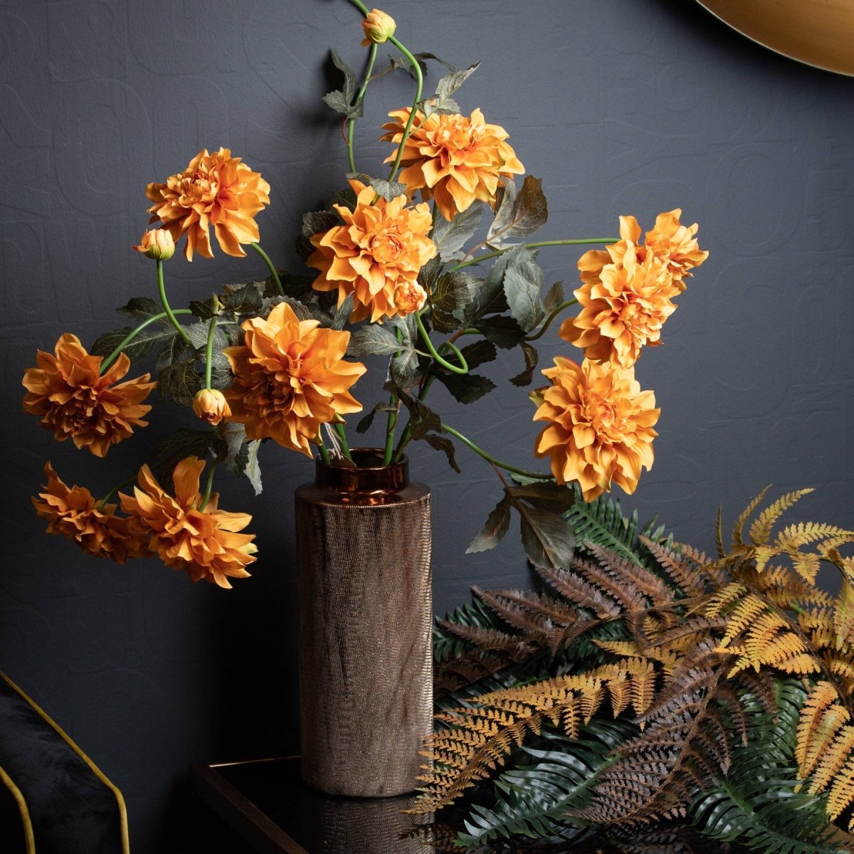 Orange Dahlia Spray - Home Accents