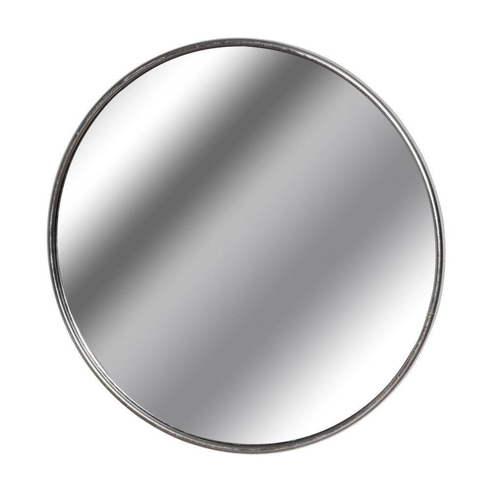 
                      
                        Silver Foil Large Circular Metal Wall Mirror -
                      
                    