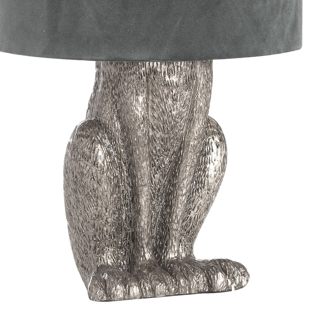 
                      
                        Silver Hare Table Lamp With Grey Velvet Shade - Lighting
                      
                    