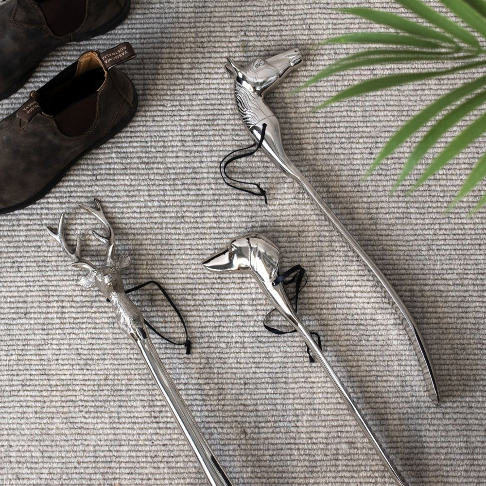 
                      
                        Silver Nickel Stag Head Detail Shoe Horn - Home Accents
                      
                    