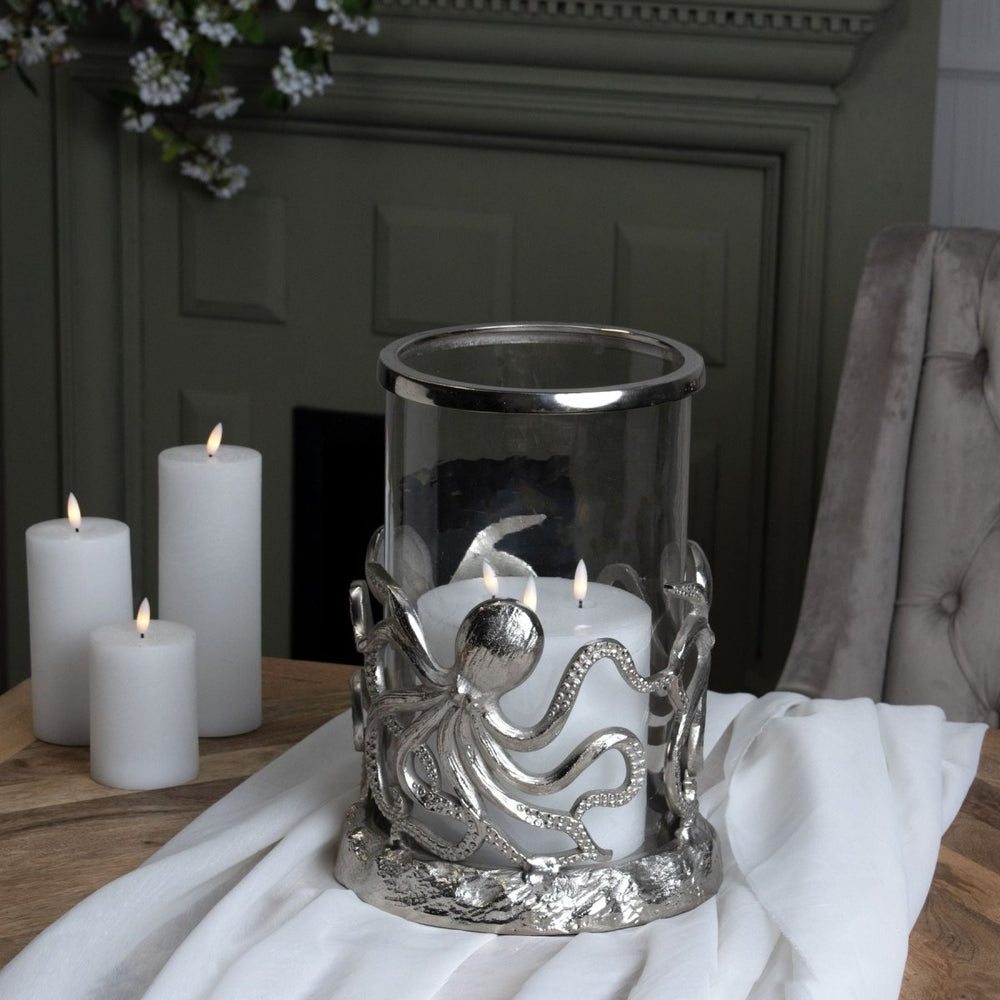 
                      
                        Silver Octopus Candle Hurricane Lantern - Home Accents
                      
                    