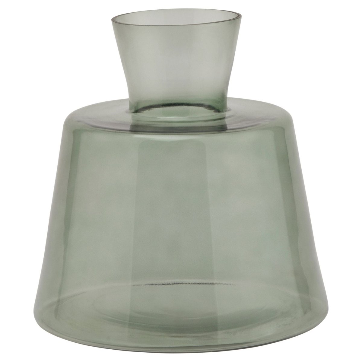 Smoked Sage Glass Ellipse Vase - Home Accents