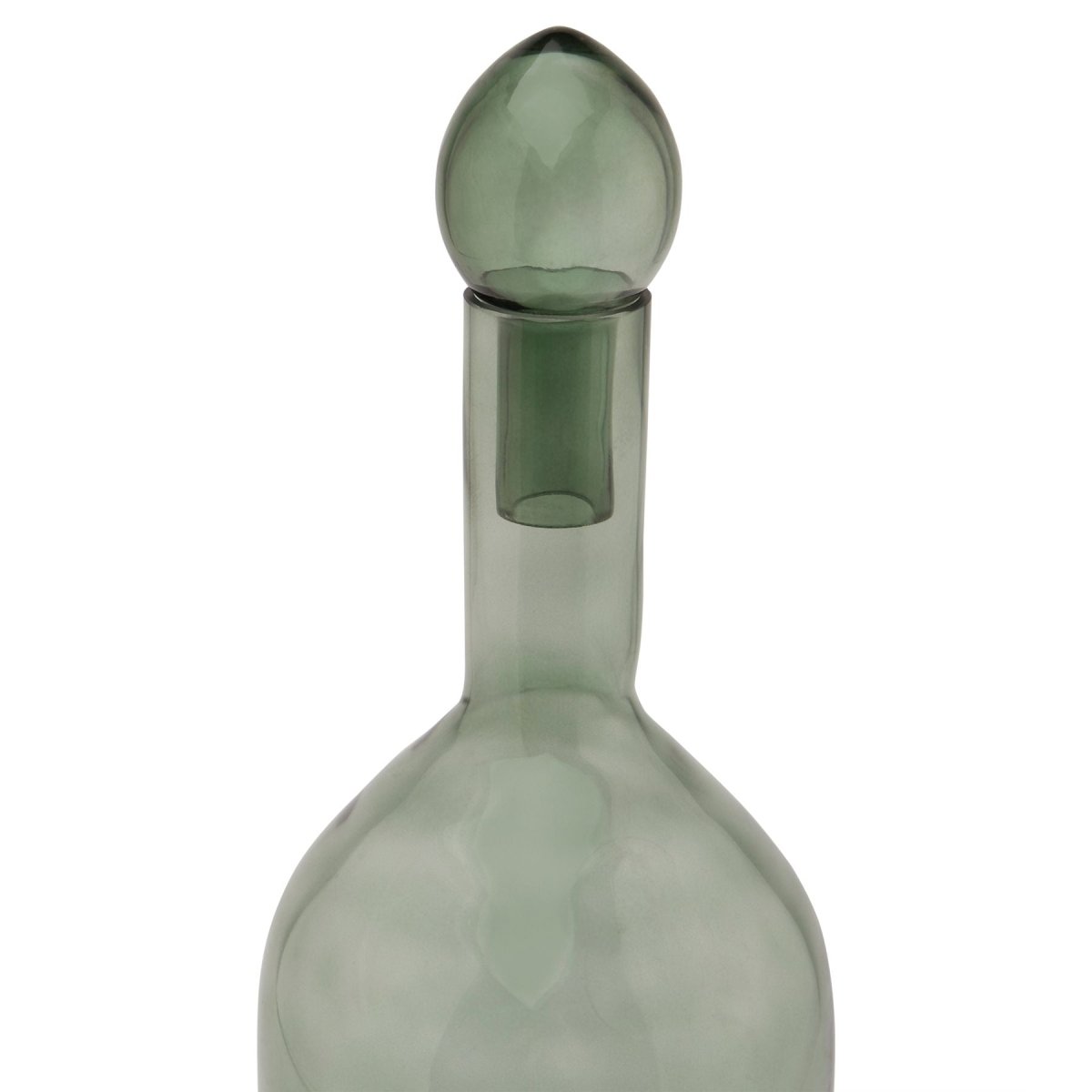 Smoked Sage Glass Tall Bottle With Stopper - Kitchen & Tabletop